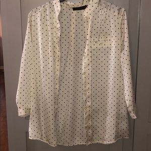 White polka dot blouse